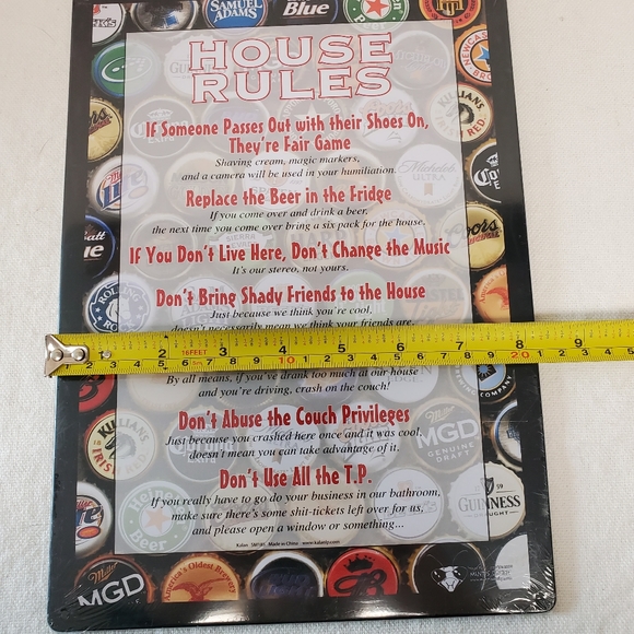 House Rule Metal Sign - Picture 4 of 6